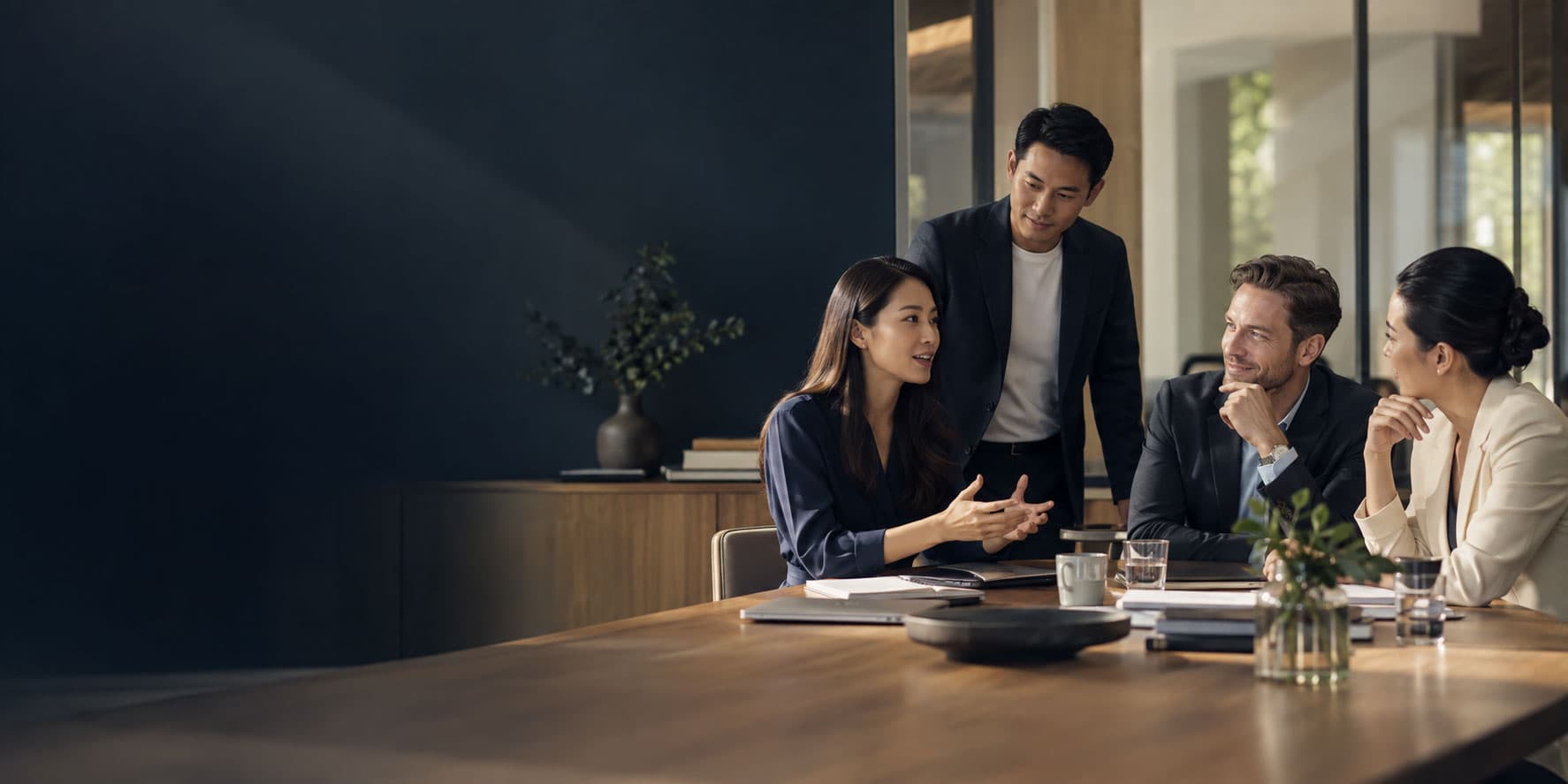 Professionals meeting in a contemporary office